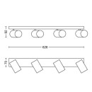 Philips 8719514435278 Deckeneinbaustrahler Kosipo 4x5,5W | GU10 - verstellbar, weiß