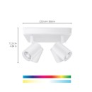 WiZ Colors 8719514554559 IMAGEO Deckeneinbaustrahler 4xGU10 | 4x5W | 345lm | 2200-6500K | RGB - weiß