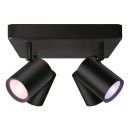 WiZ Colors 8719514554573 IMAGEO Deckeneinbaustrahler 4xGU10 | 4x5W | 345lm | 2200-6500K | RGB - schwarz