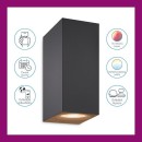 Wiz Colors 8719514554610 Wandleuchte 2xGU10 | 2x5W | 345lm | 2200-6500K | RGB - schwarz