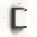 Philips 8720169276864 LED Außenwandleuchte Samondra | 3,8W integrierte LED-Quelle | 800lm | 2700K