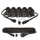 Emos DCPZ01 Garten-Verbindungslichterkette + Partykabel 7,35m 10xE27 | IP44 - max. 750W, schwarz