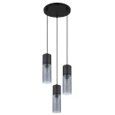 Globo 21000-3HB Pendel-Deckenleuchte Annika 3x25W | E27 - schwarz, rauchfarben