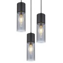 Globo 21000-3HB Pendel-Deckenleuchte Annika 3x25W | E27 - schwarz, rauchfarben