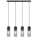 Globo 21000-4HB Pendel-Deckenleuchte Annika 4x25W | E27 - schwarz, rauchfarben