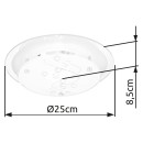 Globo 48090 Deckenleuchte Ballerina I 1x60W | E27 - chrom, satiniertes Glas