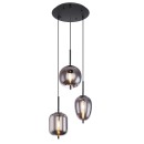 Globo 15345-3 Pendel-Deckenleuchte Blacky 3x40W | E14 - schwarz, rauchfarben