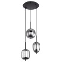 Globo 15345-3 Pendel-Deckenleuchte Blacky 3x40W | E14 - schwarz, rauchfarben