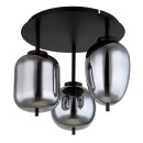 Globo 15345-3D Deckenleuchte Blacky I 3x40W | E14 - schwarz, rauchfarben