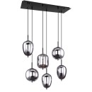 Globo 15345-6 Pendel-Deckenleuchte Blacky I 6x40W | E14 - schwarz, rauchfarben