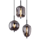 Globo 15345-6 Pendel-Deckenleuchte Blacky I 6x40W | E14 - schwarz, rauchfarben