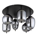 Globo 15345-6D Deckenleuchte Blacky I 6x40W | E14 - schwarz, rauchfarben