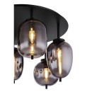 Globo 15345-6D Deckenleuchte Blacky I 6x40W | E14 - schwarz, rauchfarben