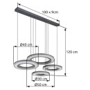 Globo 67191-80 LED Pendelleuchte BLASIUS  | 80W integrierte LED-Quelle | 2756lm | 2700-6000K