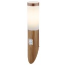 Globo 3158SW Außenwandleuchte mit Bewegungssensor Jaicy 1x15W | E27 | IP44 - Holz, opal