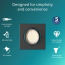 Philips 8720169392687 Einbaurahmen Peridot  GU10 | schwarz