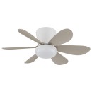 Globo 03625SA LED Ventilator mit Licht DELORES | 5W integrierte LED-Quelle | 350lm | 2700-6500K | Ventilator | weiß | matt