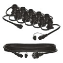 Emos DCPZ01 Garten-Verbindungslichterkette + Partykabel 7,35m 10xE27 | IP44 - max. 750W, schwarz