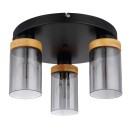 Globo15557-3D Finca 3x40W | E27 - schwarz, Holz, Rauch