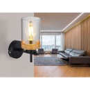 Globo 15557W Wandleuchte Finca 1x40W | E27 - schwarz, Holz, rauchig