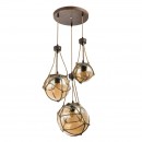Globo 15859-3H Pendelleuchte Tiko 3x25W | E27 - Rost, braun