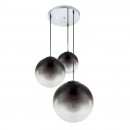 Globo 15861-3 Pendelleuchte Varus 3x40W | E27 - Nickel matt, rauch