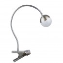 Globo 24134K LED Klemmleuchte Roslin 1x5W | 470lm | 3000K - flexibler Arm, Nickel, matt