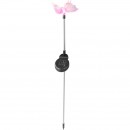 Globo 33943 LED Solar-Gartensäule Solar 1x0,05W | IP44 | RGB - Schmetterling, Erdspieß, Farbwechsler, Edelstahl, schwarz, transparent