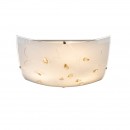 Globo 40393-3 Deckenleuchte Taveuni 3x60W | E27 - chrom, satiniertes Glas, Bernstein-Kristall
