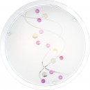 Globo 48070-2 Deckenleuchte Ballerina 2x60W | E27 - weiß, chrom, satiniertes Glas, mehrfarbig