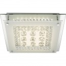 Globo 49362 LED Deckenleuchte Elena 1x12W | 1020lm | 4000K - chrom, satiniertes Glas, Kristall, transparent