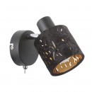 Globo 54121-1 Wandleuchte Troy 1x8W | E14 - Schalter auf dem Körper, schwarz