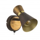Globo 54808-1 Wandleuchte Aeron 1x25W | E14 - Schalter auf dem Körper, Rost, gold