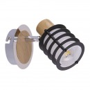 Globo 54816-1 Wandleuchte Ricci 1x40W | E14 - chrom, Holz, schwarz