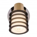 Globo 54816-1 Wandleuchte Ricci 1x40W | E14 - chrom, Holz, schwarz