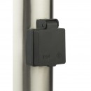 Globo 3158K Außenstehleuchte Boston 1x60W | E27 | IP44- 2 eingebaute Steckdosen, Messing, opal