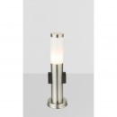 Globo 3158K Außenstehleuchte Boston 1x60W | E27 | IP44- 2 eingebaute Steckdosen, Messing, opal