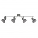 Globo 54658-4 Spotleuchte Deckenleuchte Daisy 4x40W | E14 - einstellbar grau
