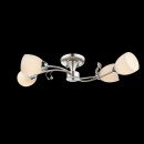 Globo 60215-4D Deckenleuchte Singu 4x40W | E14 - Nickel, matt, opal, weiß
