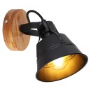 Globo 15466S-1 Wandleuchte Günther 1x60W | E27 - schwarz, Holz