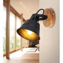 Globo 15466S-1 Wandleuchte Günther 1x60W | E27 - schwarz, Holz
