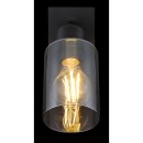 Globo 15465-1 Wandleuchte Hadera 1x15W | E27 - schwarz, rauchfarben