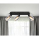 Globo 15465-3 Deckenleuchte Hadera 3x15W | E27 - schwarz, rauchfarben
