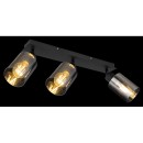 Globo 15465-3 Deckenleuchte Hadera 3x15W | E27 - schwarz, rauchfarben