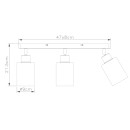 Globo 15465-3 Deckenleuchte Hadera 3x15W | E27 - schwarz, rauchfarben