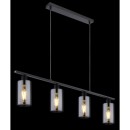 Globo 15465-4H Pendel-Deckenleuchte Hadera 4x60W | E27 - schwarz, rauchfarben