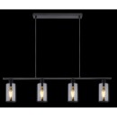 Globo 15465-4H Pendel-Deckenleuchte Hadera 4x60W | E27 - schwarz, rauchfarben