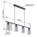Globo 15465-4H Pendel-Deckenleuchte Hadera 4x60W | E27 - schwarz, rauchfarben