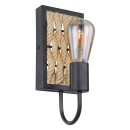 Globo 15679W Wandleuchte Halia 1x40W | E27 - schwarz, natur