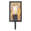 Globo 15679W Wandleuchte Halia 1x40W | E27 - schwarz, natur